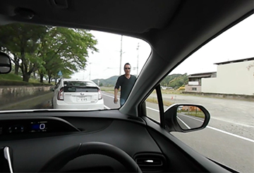 自転車安全運転VR、急発進での衝突事故